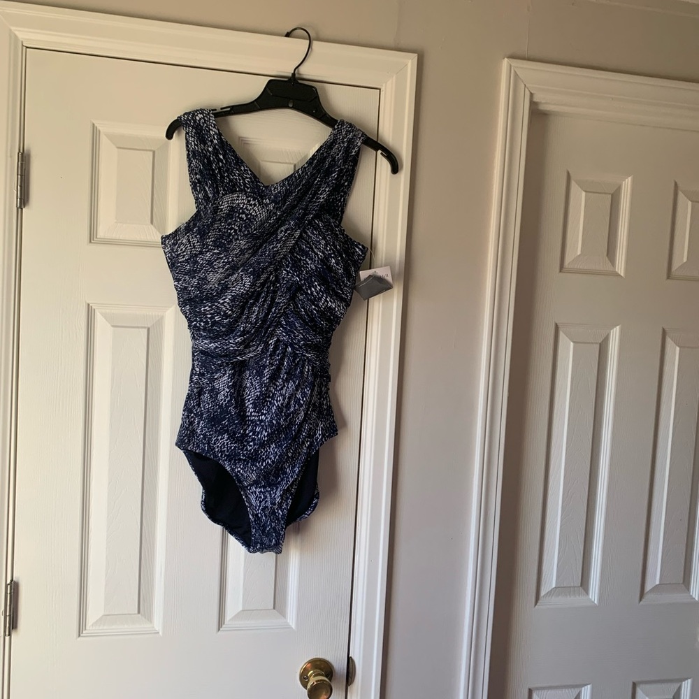 Garnet Hill Blue and White Swimsuit